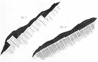 In Fig. 8 (left) a face gets too far ahead of its neighbours. In Fig. 9 (right) the packwalls provide good support to the faces.